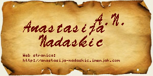 Anastasija Nadaškić vizit kartica
